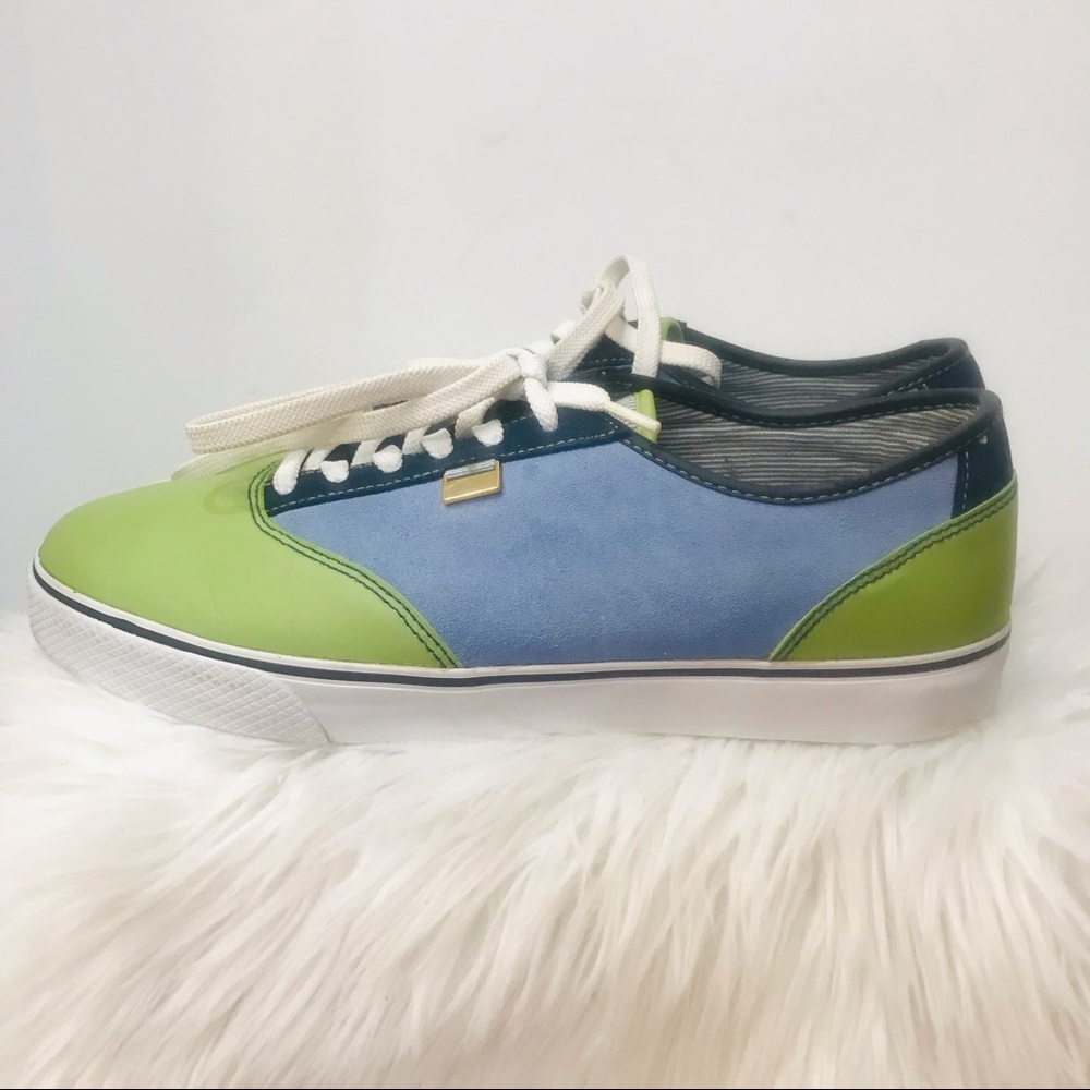 PHAT FARM SHOES BLUE SUEDE AND GREEN LEATHER sz 12